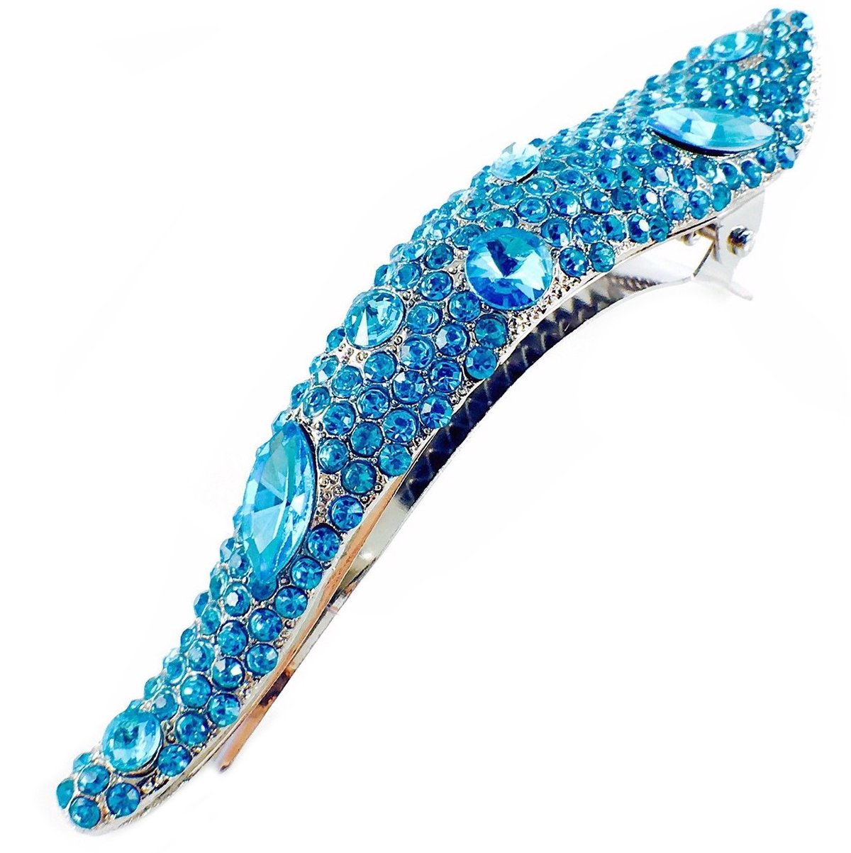 MAXIMAS VICTORIAN HANDMADE RHINESTONE CRYSTAL EMBELLISHED HAIR CLIP CLAMP ALLIGATOR PELICAN BEAK HAIRPIN, Hair Clip - MOGHANT