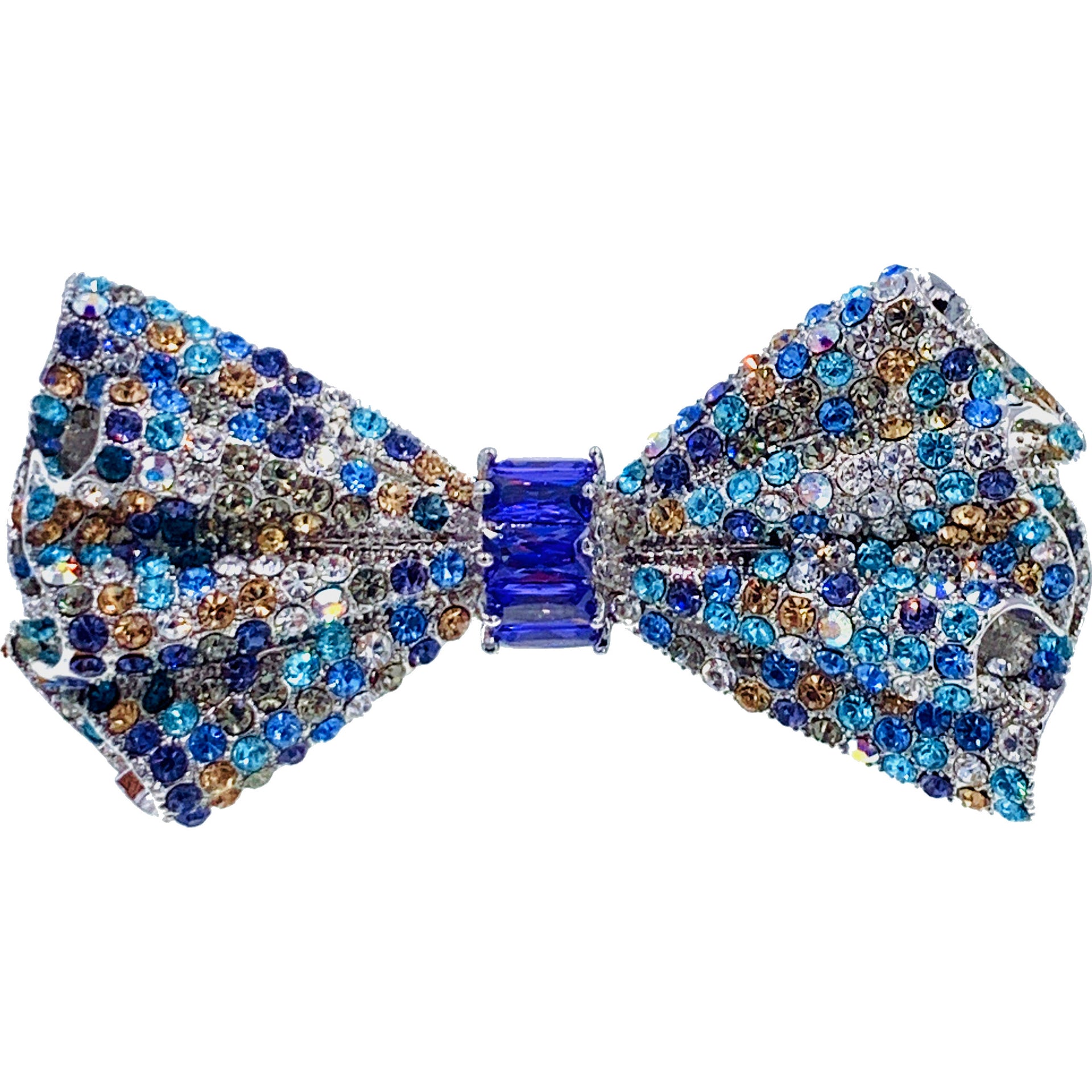 Glam Terada BOW Barrette Cubic Zirconia CZ Crystal Swarovski Elementary Crystal, Barrette - MOGHANT