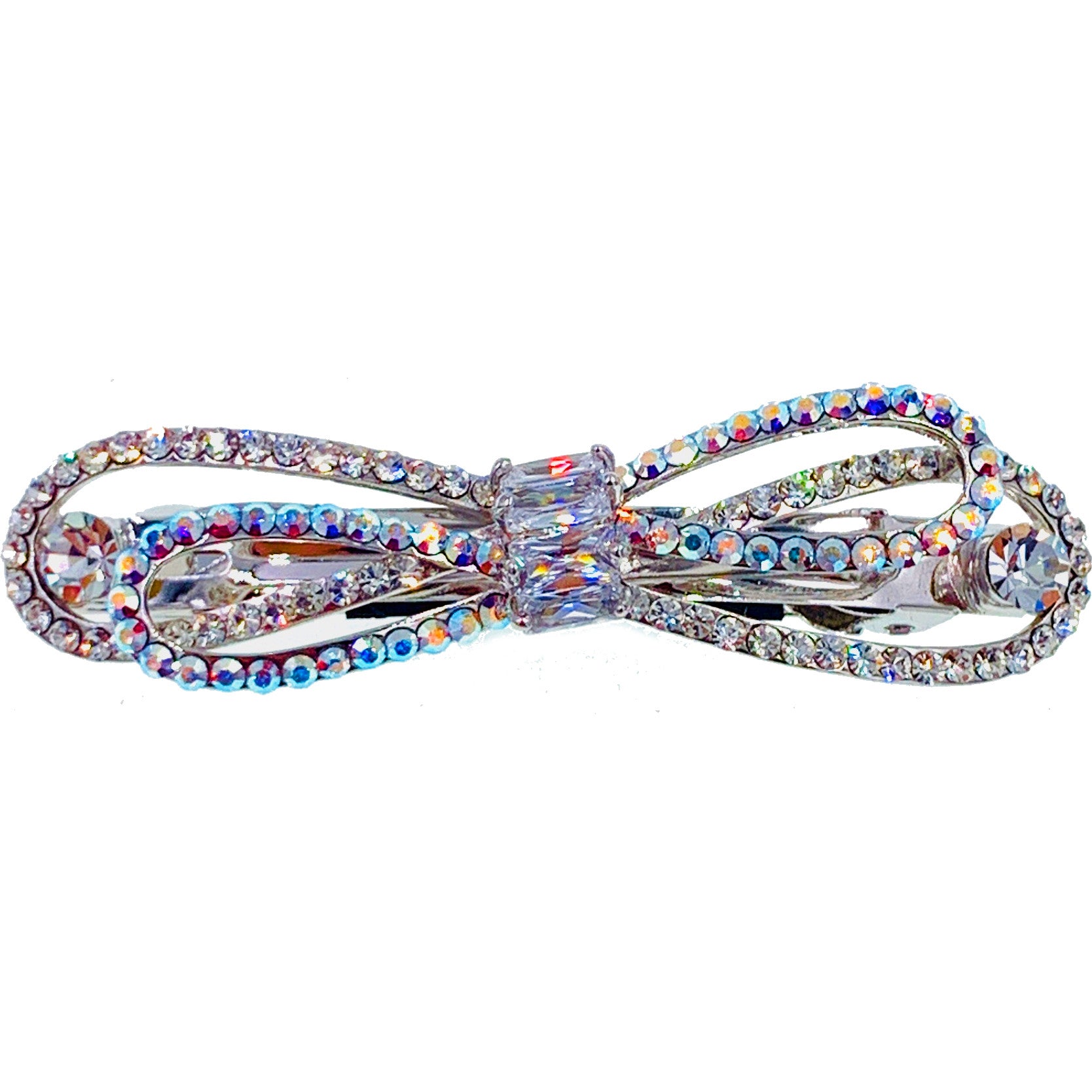 Kamiya Glam BOW Barrette Cubic Zirconia CZ Crystal Swarovski Elementary Crystal, Barrette - MOGHANT