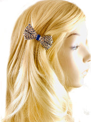 Glam Terada BOW Barrette Cubic Zirconia CZ Crystal Swarovski Elementary Crystal, Barrette - MOGHANT