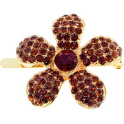 Rosaceae Flower Magnetic Hair Clip use Rhinestone Crystal gold base, Magnetic Clip - MOGHANT