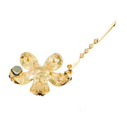 Rosaceae Flower Magnetic Hair Clip use Rhinestone Crystal gold base, Magnetic Clip - MOGHANT