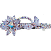 Enrica Flower Barrette Cubic Zirconia CZ Crystal Swarovski Elementary Crystal, Barrette - MOGHANT