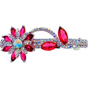 Enrica Flower Barrette Cubic Zirconia CZ Crystal Swarovski Elementary Crystal, Barrette - MOGHANT