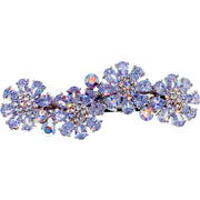 Drina Flower Barrette Cubic Zirconia CZ Crystal Swarovski Elementary Crystal, Barrette - MOGHANT