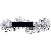 Drina Flower Barrette Cubic Zirconia CZ Crystal Swarovski Elementary Crystal, Barrette - MOGHANT