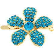 Rosaceae Flower Magnetic Hair Clip use Rhinestone Crystal gold base, Magnetic Clip - MOGHANT