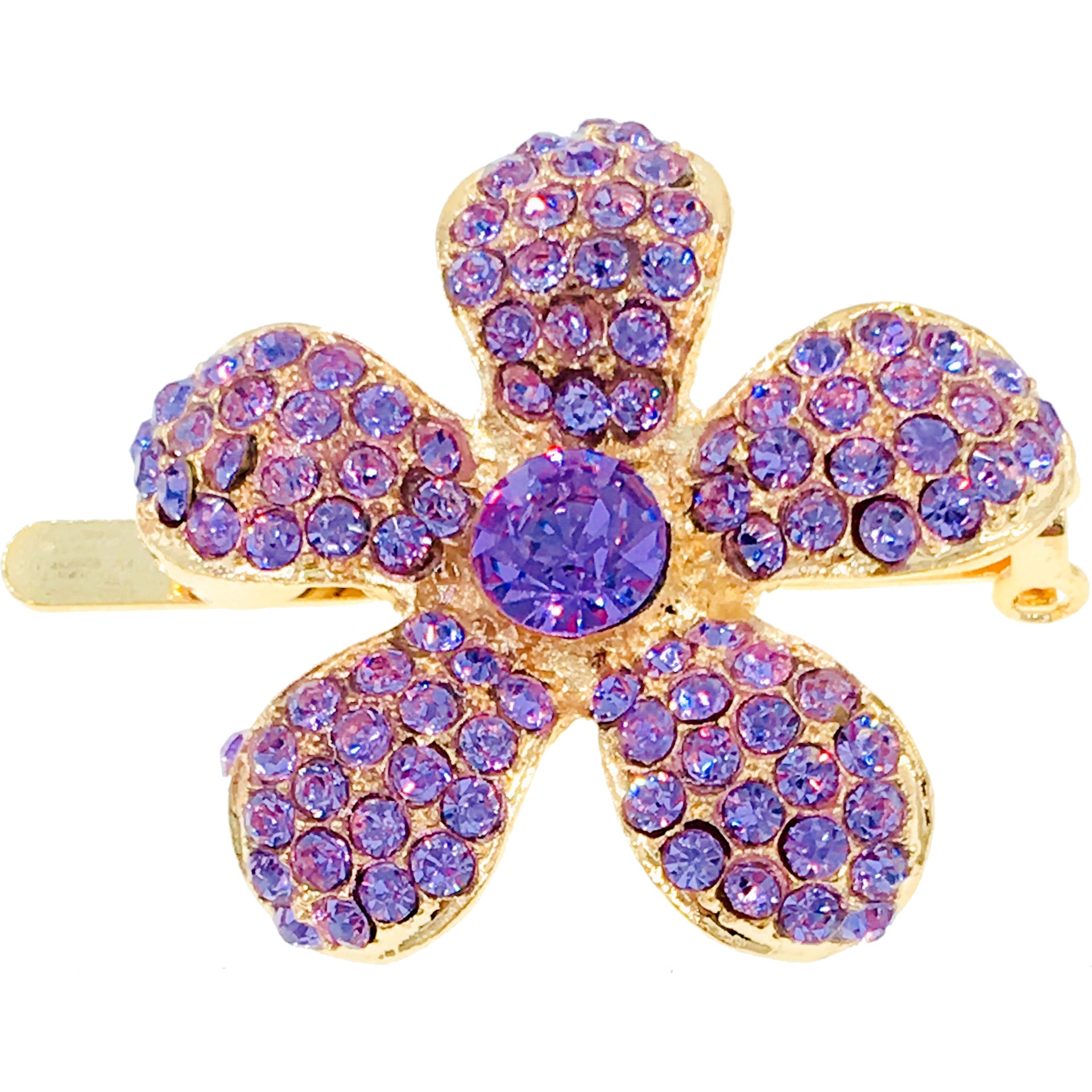 Rosaceae Flower Magnetic Hair Clip use Rhinestone Crystal gold base, Magnetic Clip - MOGHANT