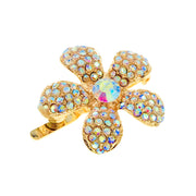 Rosaceae Flower Magnetic Hair Clip use Rhinestone Crystal gold base, Magnetic Clip - MOGHANT