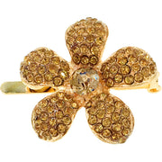 Rosaceae Flower Magnetic Hair Clip use Rhinestone Crystal gold base, Magnetic Clip - MOGHANT