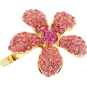 Rosaceae Flower Magnetic Hair Clip use Rhinestone Crystal gold base, Magnetic Clip - MOGHANT