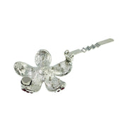 Rosaceae Flower Magnetic Hair Clip use Rhinestone Crystal silver base, Magnetic Clip - MOGHANT