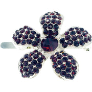 Rosaceae Flower Magnetic Hair Clip use Rhinestone Crystal silver base, Magnetic Clip - MOGHANT