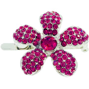 Rosaceae Flower Magnetic Hair Clip use Rhinestone Crystal silver base, Magnetic Clip - MOGHANT