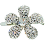 Rosaceae Flower Magnetic Hair Clip use Rhinestone Crystal silver base, Magnetic Clip - MOGHANT