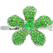 Rosaceae Flower Magnetic Hair Clip use Rhinestone Crystal silver base, Magnetic Clip - MOGHANT