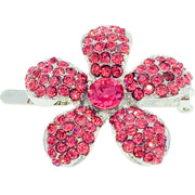 Rosaceae Flower Magnetic Hair Clip use Rhinestone Crystal silver base, Magnetic Clip - MOGHANT