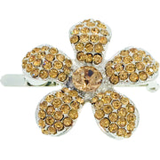 Rosaceae Flower Magnetic Hair Clip use Rhinestone Crystal silver base, Magnetic Clip - MOGHANT