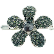 Rosaceae Flower Magnetic Hair Clip use Rhinestone Crystal silver base, Magnetic Clip - MOGHANT