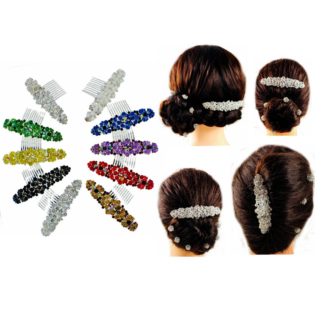Starry Floral Wide Hair Comb made with Swarovski Crystal, Hair Comb - MOGHANT