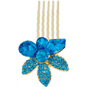 Windflower Flower Small Hair Comb made with  Swarovski  Elements Crystal Wedding Bridal Prom Party, Hair Comb - MOGHANT