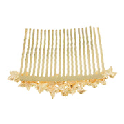 Gypsophila Flower Cluster Hair Comb Swarovski Crystal Vintage Simple gold base Brown, Hair Comb - MOGHANT