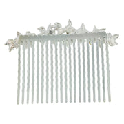 Gypsophila Flower Cluster Hair Comb Swarovski Crystal Vintage Simple silver base Pink, Hair Comb - MOGHANT