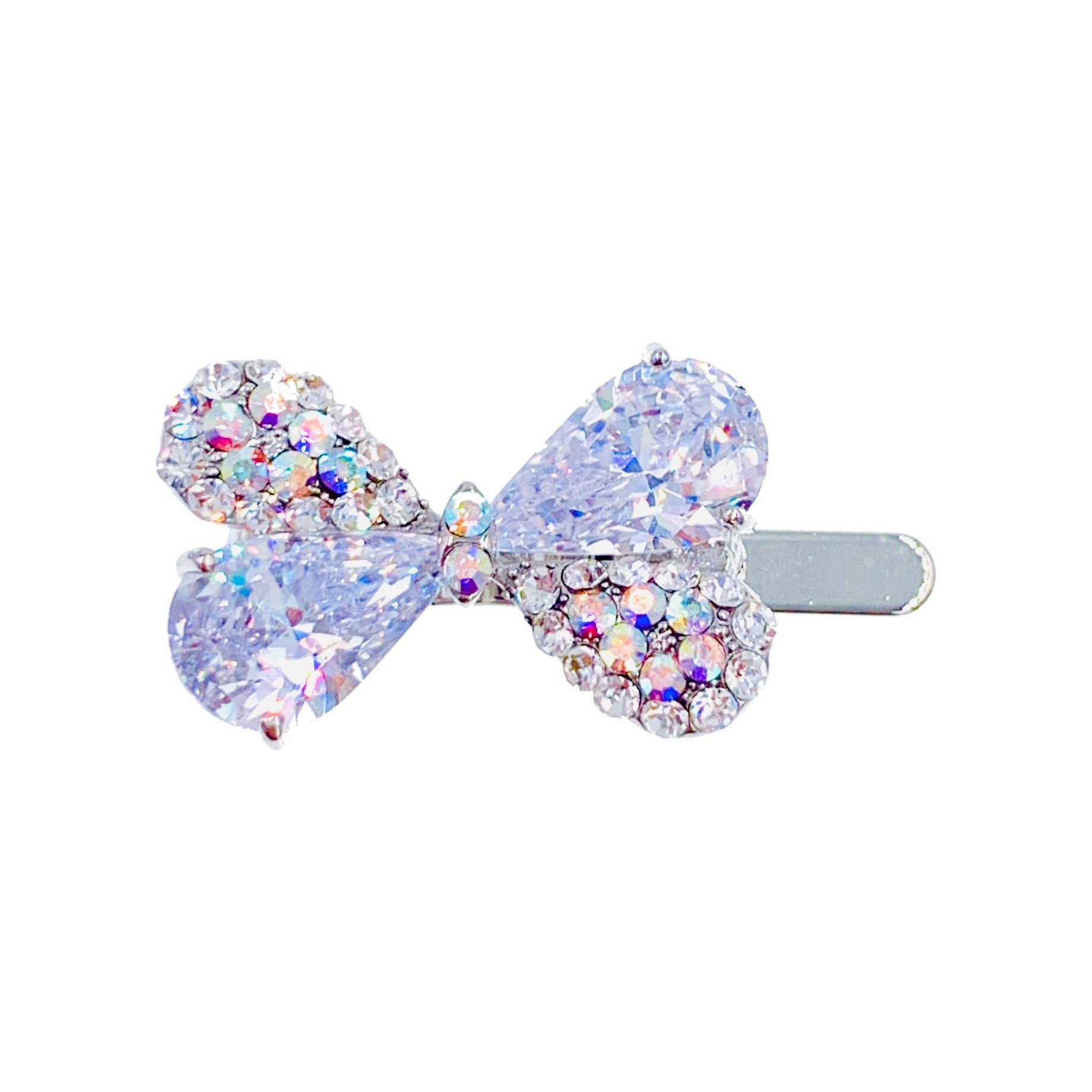 Jemina Bow Magnetic Hair Clip use Cubic Zirconia CZ Crystal Hairpin Small Barrette Hairpin Small Barrette, Magnetic Clip - MOGHANT