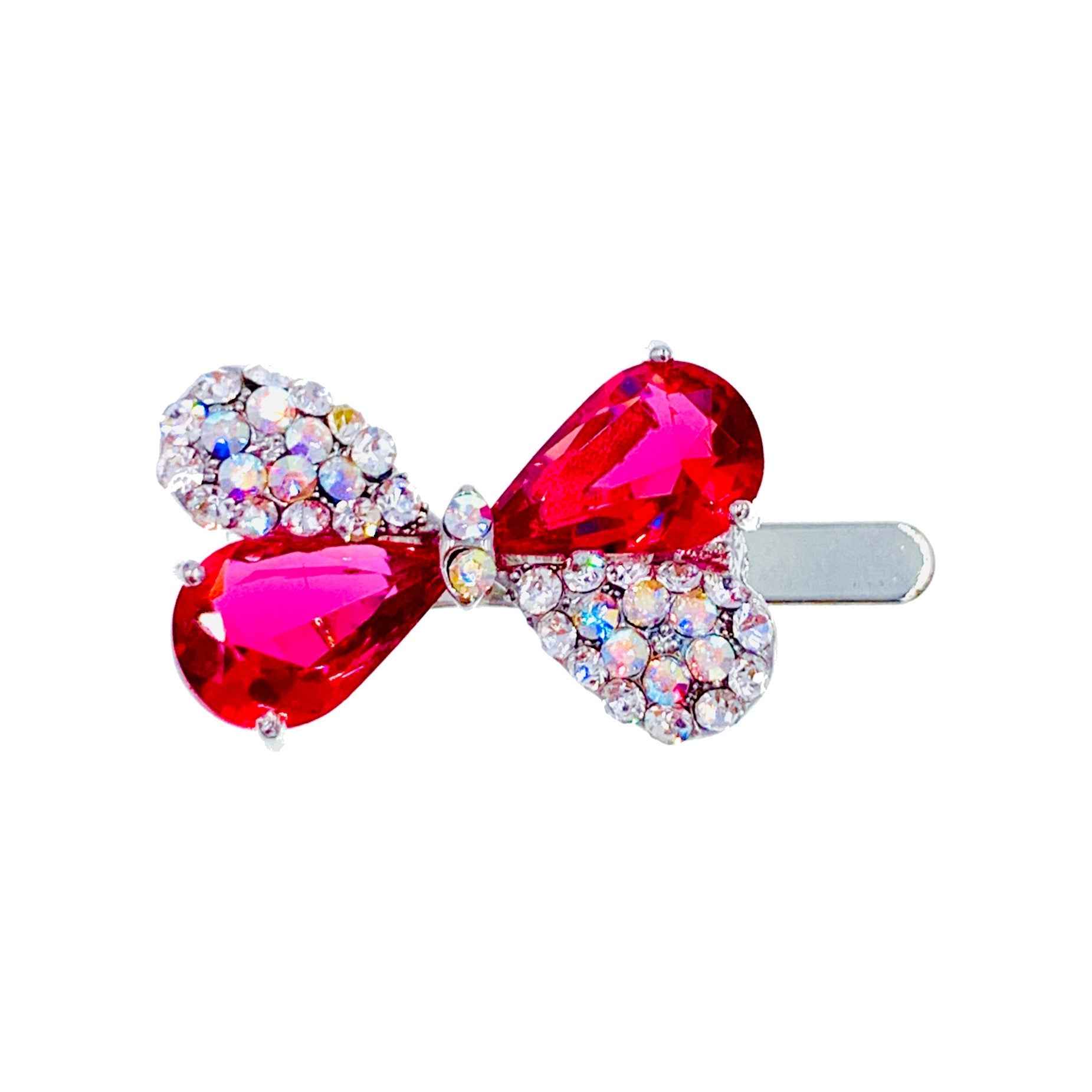 Jemina Bow Magnetic Hair Clip use Cubic Zirconia CZ Crystal Hairpin Small Barrette Hairpin Small Barrette, Magnetic Clip - MOGHANT