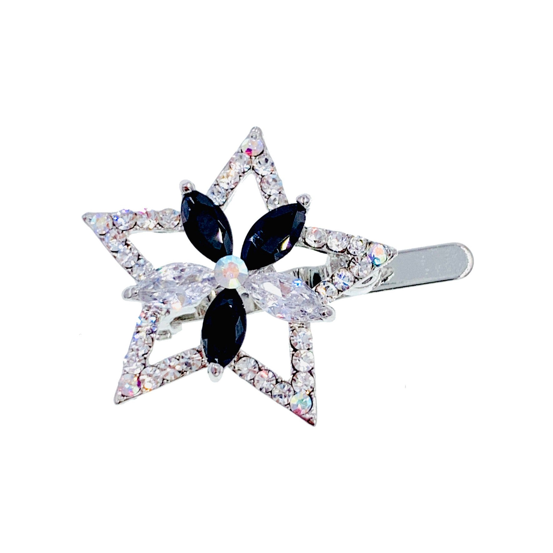 Floriana Star Magnetic Hair Clip Cubic Zirconia CZ Crystal Hairpin Small Barrette, Magnetic Clip - MOGHANT