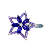 Floriana Star Magnetic Hair Clip Cubic Zirconia CZ Crystal Hairpin Small Barrette, Magnetic Clip - MOGHANT