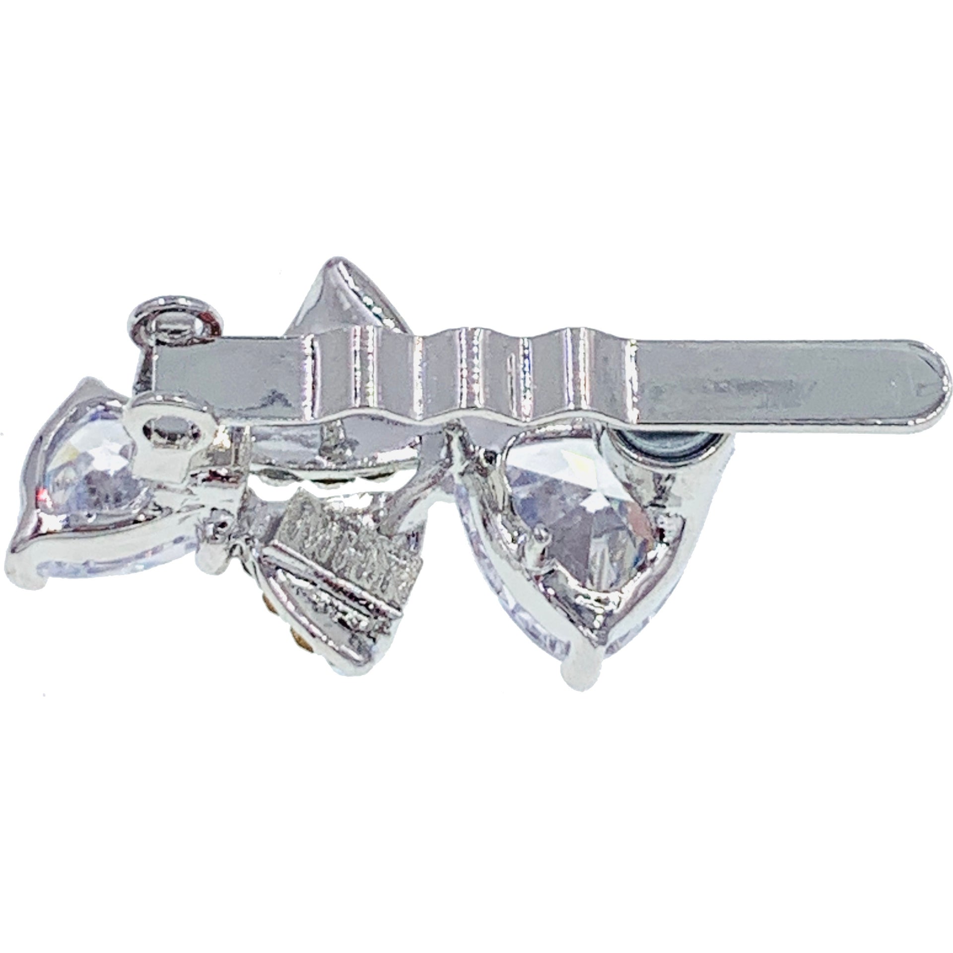 Dale BOW Magnetic Hair Clip Cubic Zirconia Crystals Hairpin Barrette, Magnetic Clip - MOGHANT