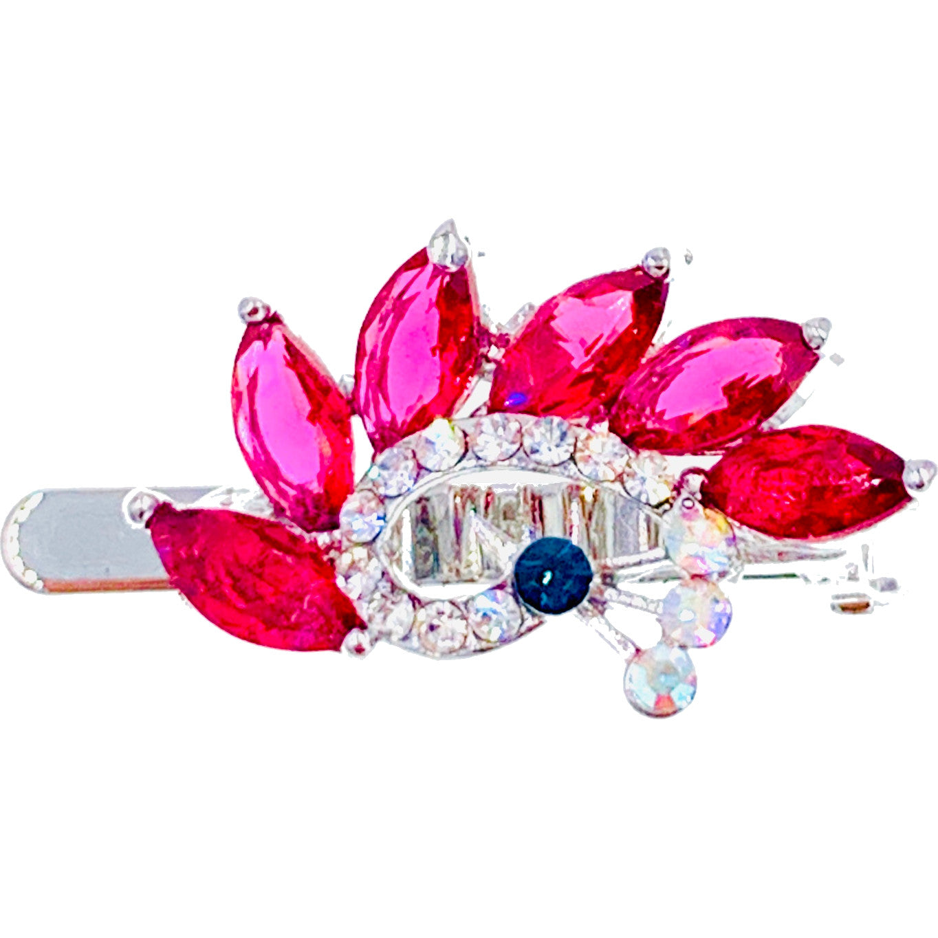 Peacock Magnetic Hair Clip use Swarovski ELM & Cubic Zirconia Crystals Hairpin Barrette, Magnetic Clip - MOGHANT