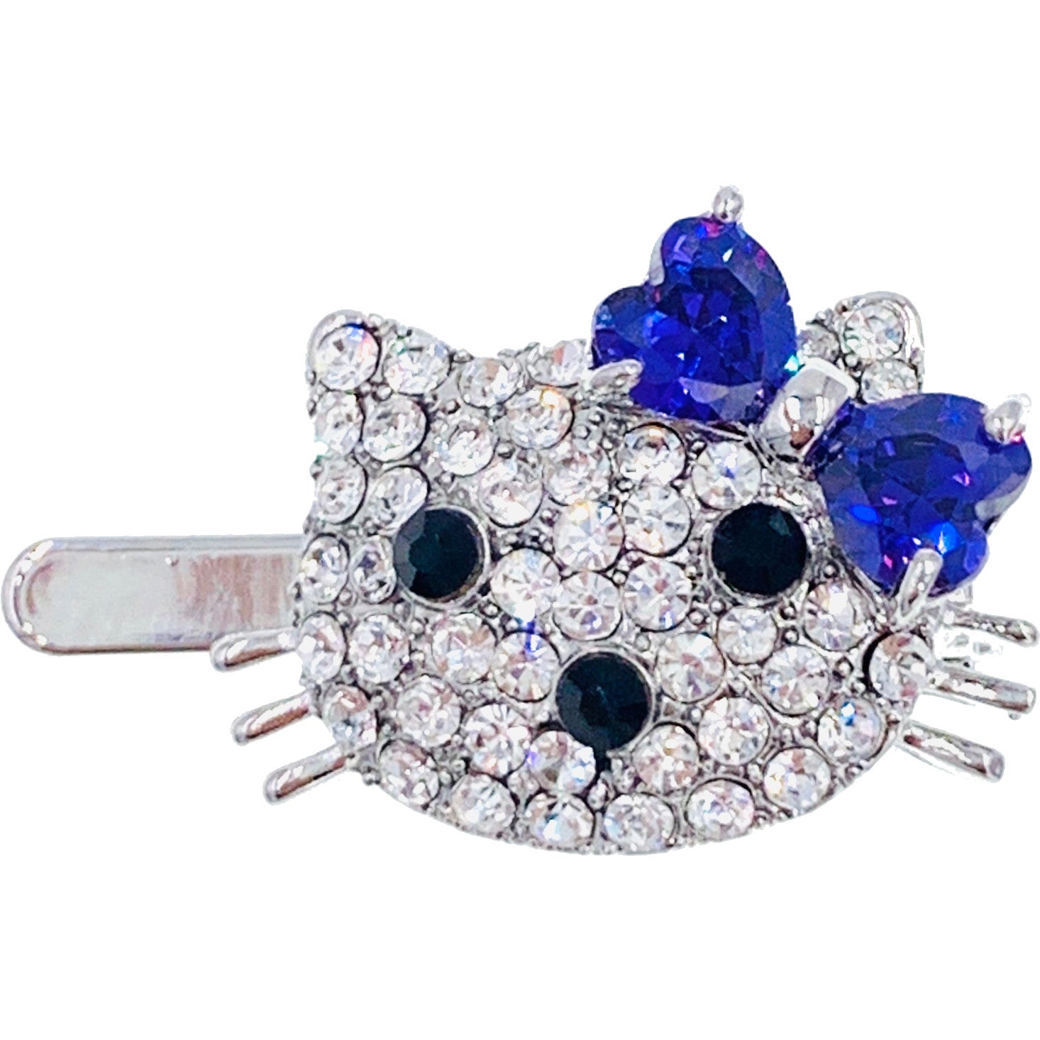 KITTY Magnetic Hair Clip use Swarovski ELM & Cubic Zirconia Crystals Hairpin Barrette Cats, Magnetic Clip - MOGHANT