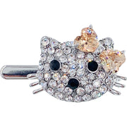 KITTY Magnetic Hair Clip use Swarovski ELM & Cubic Zirconia Crystals Hairpin Barrette Cats, Magnetic Clip - MOGHANT