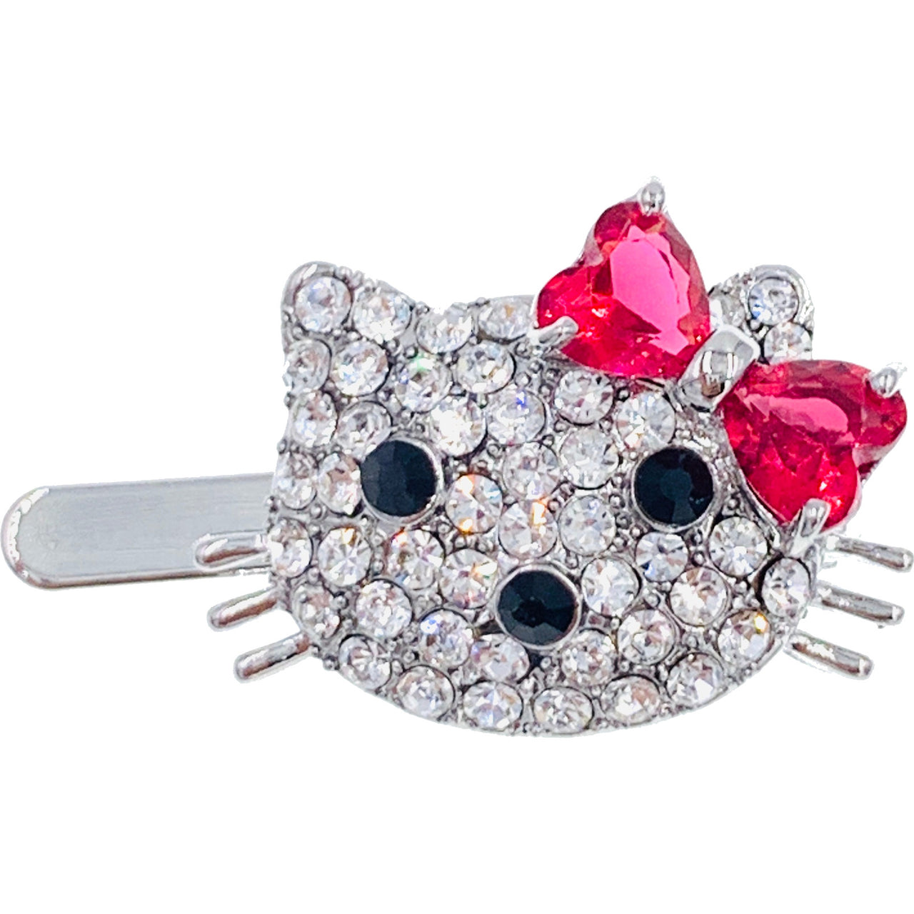 KITTY Magnetic Hair Clip use Swarovski ELM & Cubic Zirconia Crystals Hairpin Barrette Cats, Magnetic Clip - MOGHANT