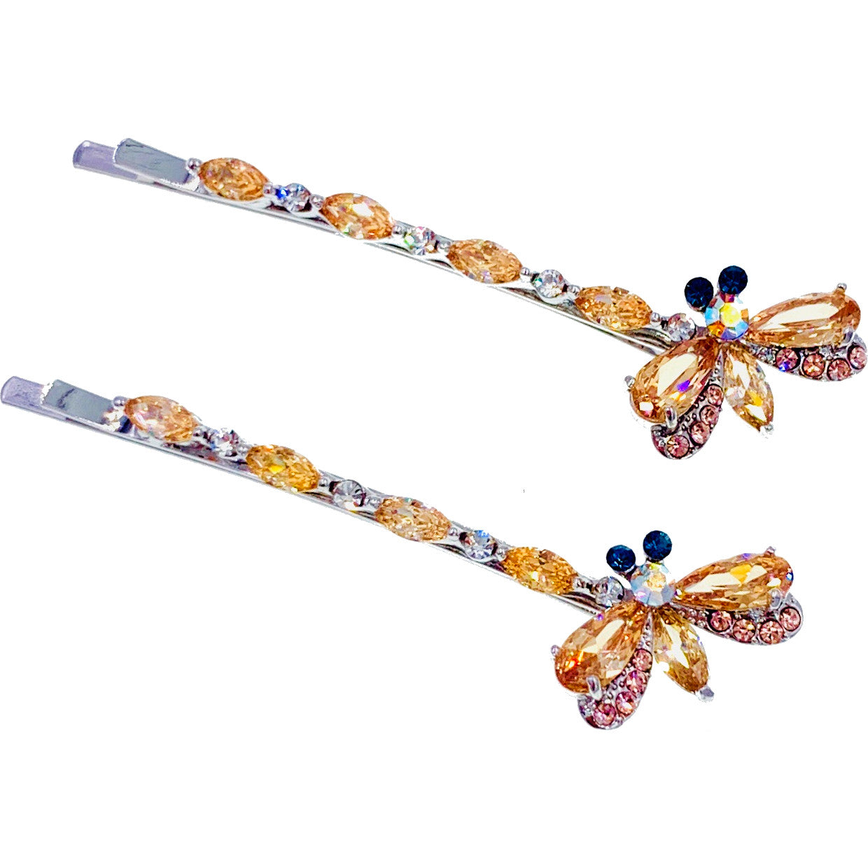 Francette Honey Bee Bobby Pin Cubic Zirconia Swarovski Elementary Crystal, Bobby Pin - MOGHANT