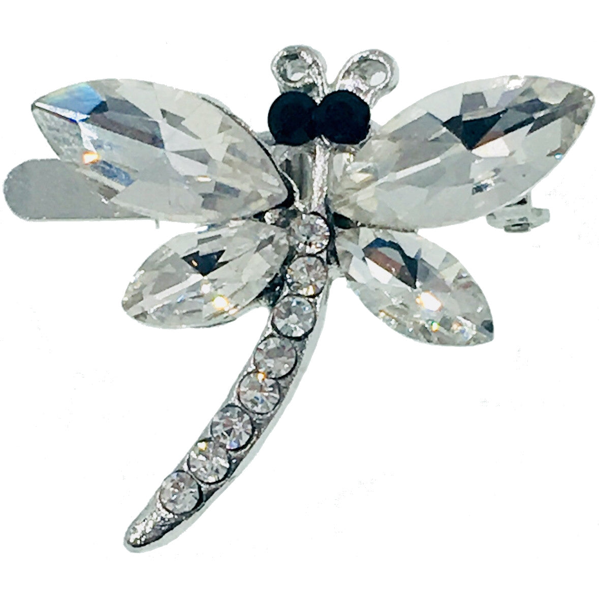 Dragonfly Magnetic Hair Clip use Rhinestone Crystal silver base, Magnetic Clip - MOGHANT