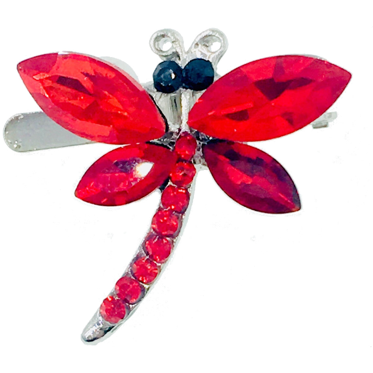 Dragonfly Magnetic Hair Clip use Rhinestone Crystal silver base, Magnetic Clip - MOGHANT