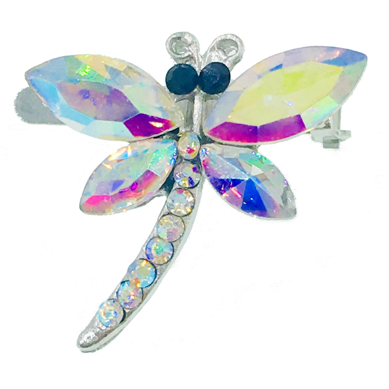 Dragonfly Magnetic Hair Clip use Rhinestone Crystal silver base, Magnetic Clip - MOGHANT