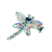 Dragonfly Magnetic Hair Clip use Rhinestone Crystal silver base, Magnetic Clip - MOGHANT