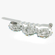 Sunflower Trio Magnetic Hair Clip use Rhinestone Crystal silver base, Magnetic Clip - MOGHANT