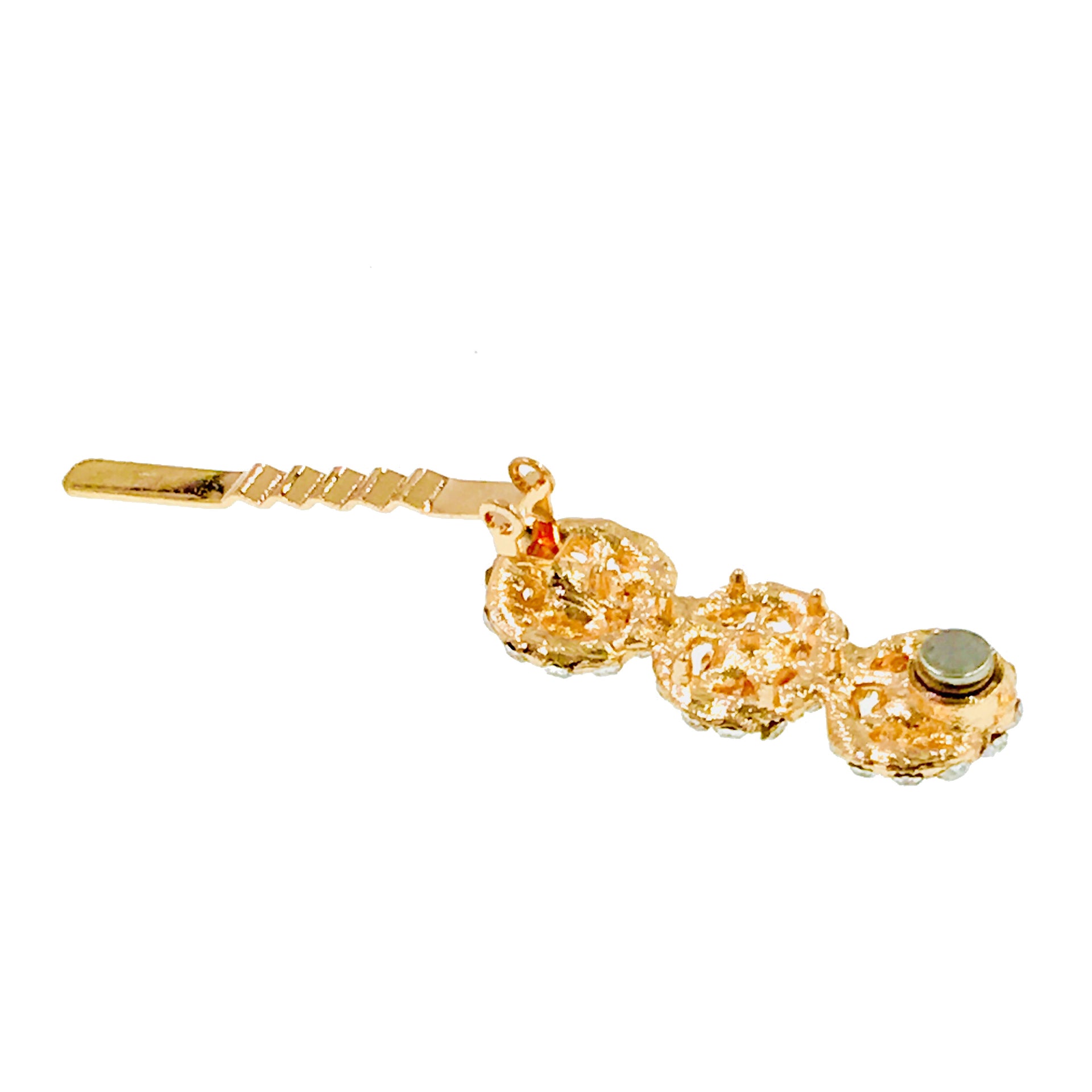 Sunflower Trio Magnetic Hair Clip use Rhinestone Crystal gold base, Magnetic Clip - MOGHANT