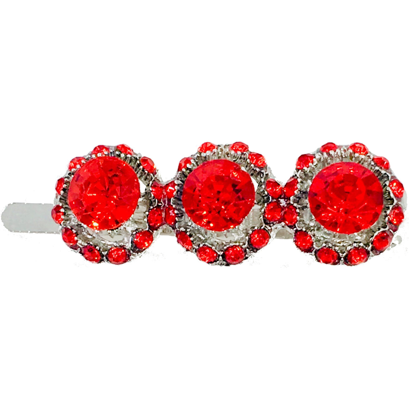 Sunflower Trio Magnetic Hair Clip use Rhinestone Crystal silver base, Magnetic Clip - MOGHANT