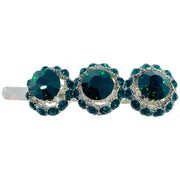 Sunflower Trio Magnetic Hair Clip use Rhinestone Crystal silver base, Magnetic Clip - MOGHANT