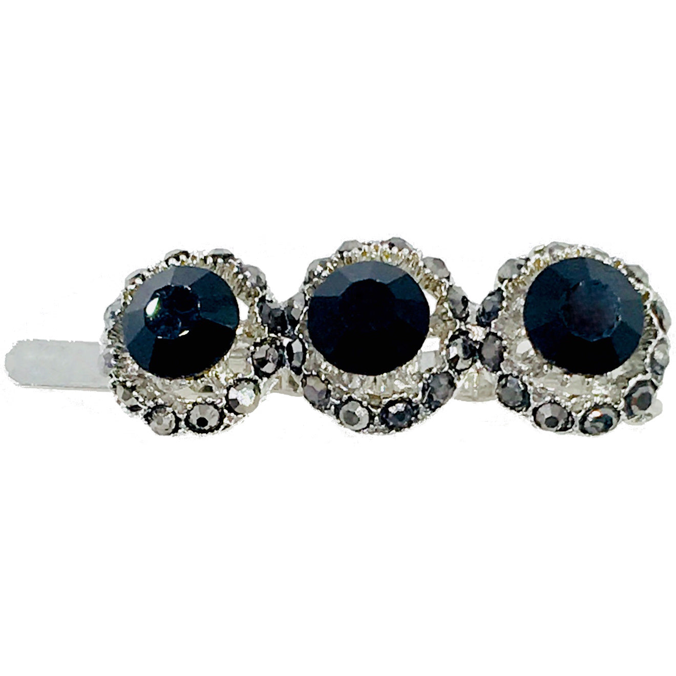 Sunflower Trio Magnetic Hair Clip use Rhinestone Crystal silver base, Magnetic Clip - MOGHANT
