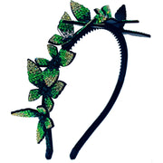 Larissa Headband Handmade Butterfly  Faux Leather Base use Swarovski Crystals Hairband, Headband - MOGHANT