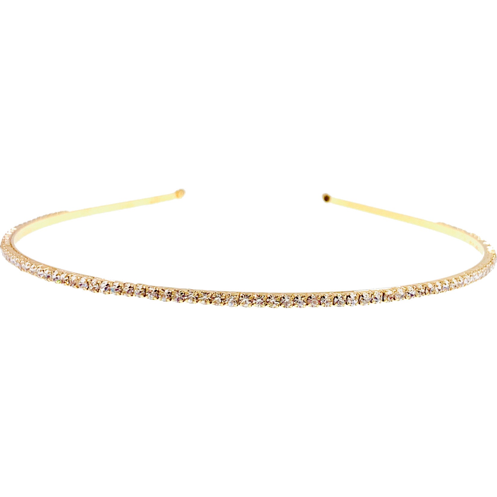 Dione Glam Simple Headband Hairband Rhinestone Crystal Gemstone Wedding Bridal Prom Dance Party, Headband - MOGHANT