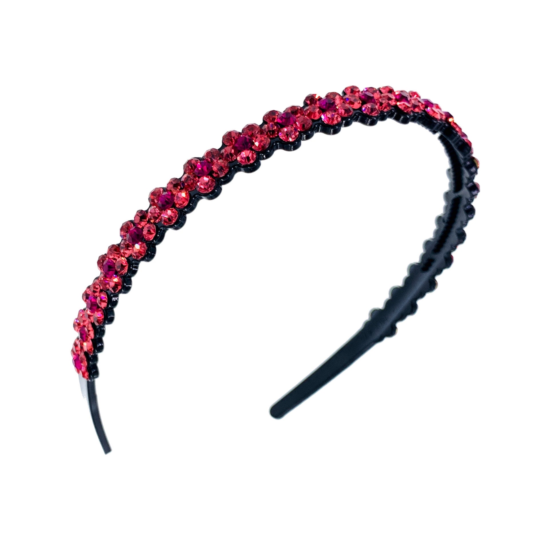 Bettina Handmade Flowers Acrylic Simple Rhinestone Crystals Headband Hairband Prom Party Gift, Headband - MOGHANT