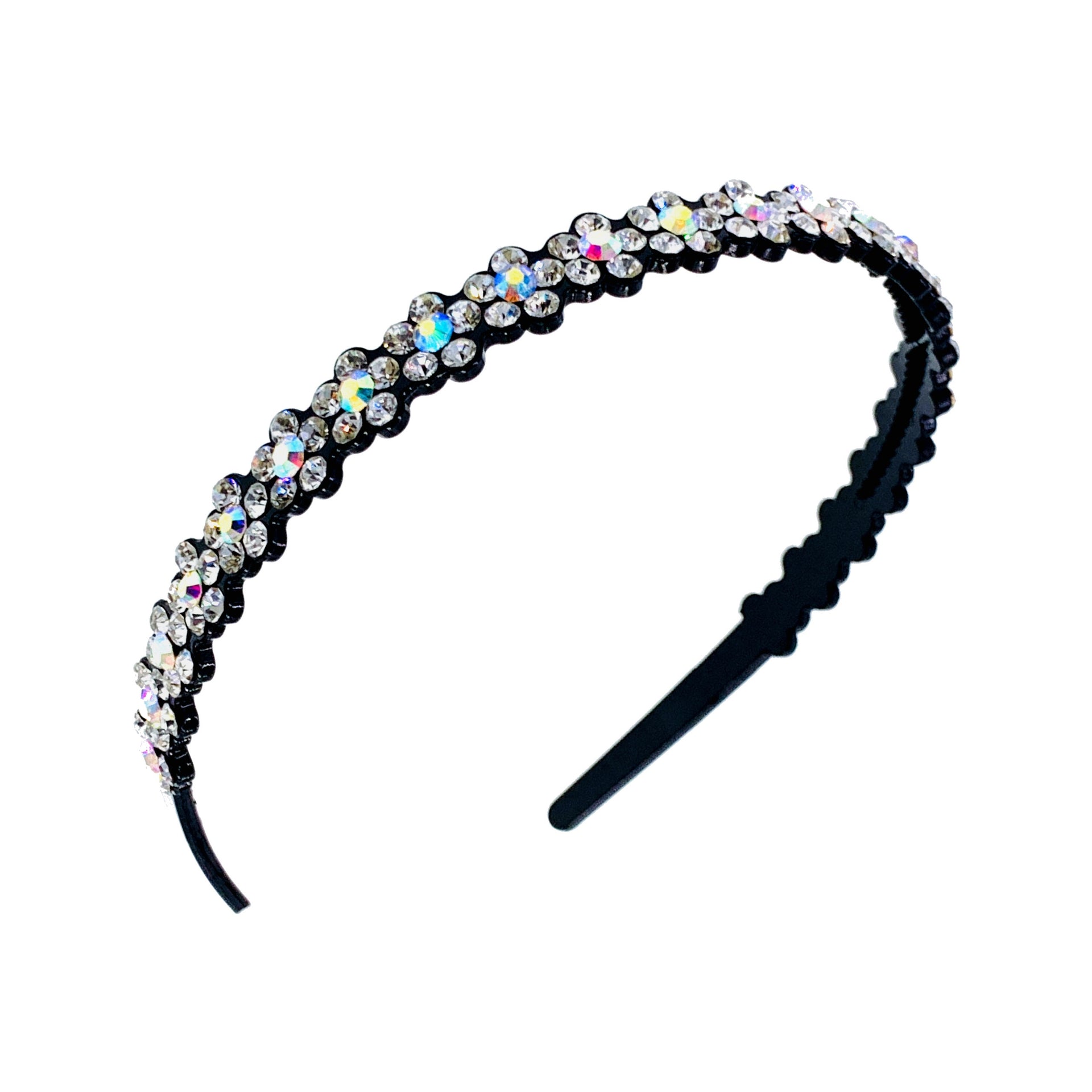 Bettina Handmade Flowers Acrylic Simple Rhinestone Crystals Headband Hairband Prom Party Gift, Headband - MOGHANT